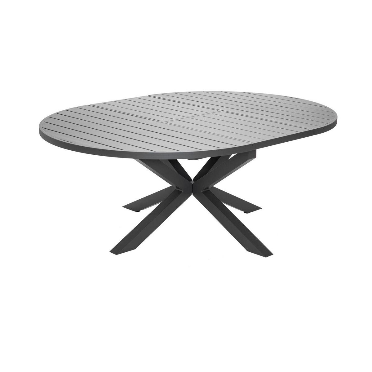 JARDILINE Table de jardin à rallonge - 6/10 places - Aluminium - Anthracite - PALMA
