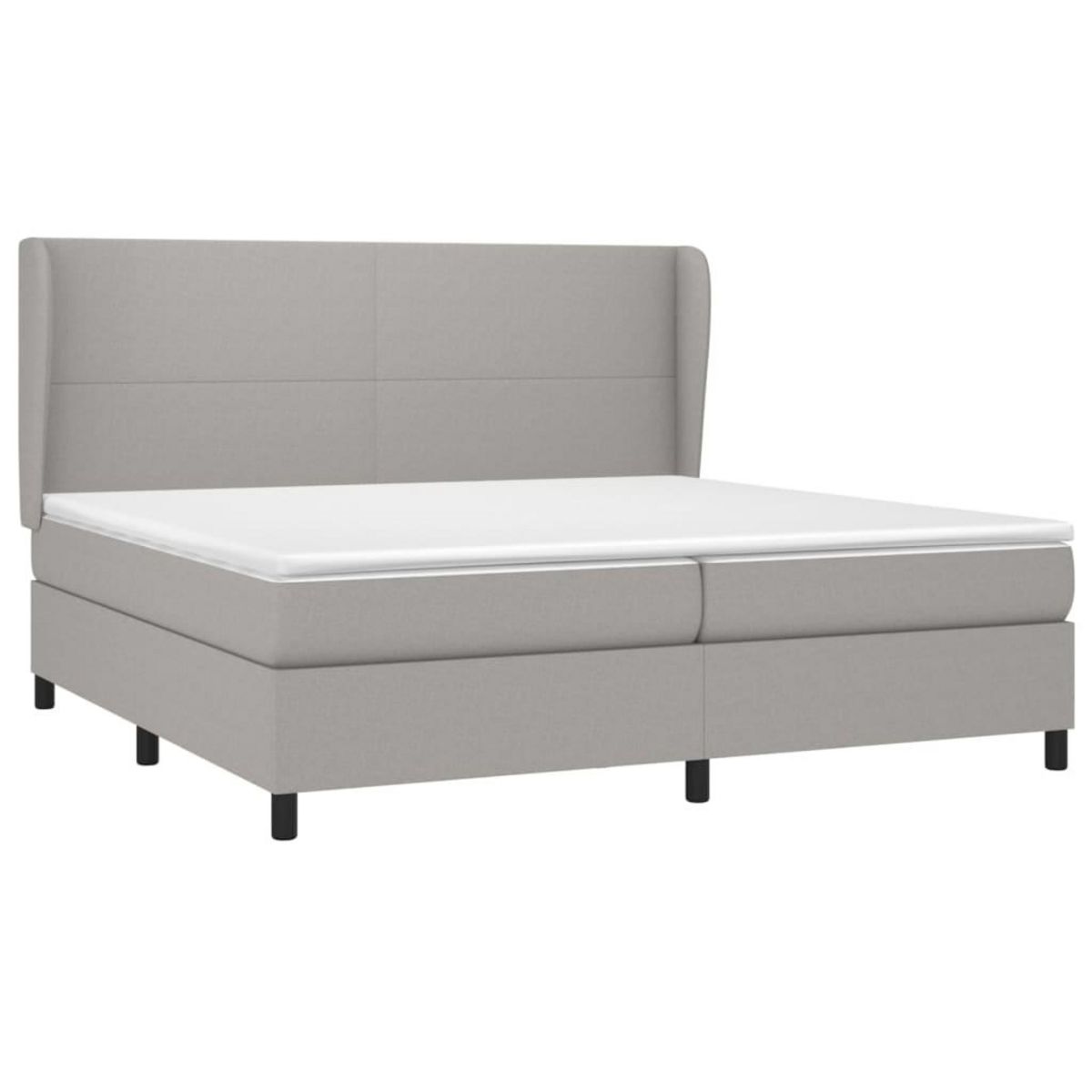 VIDAXL Sommier a lattes de lit avec matelas Gris clair 200x200cm Tissu