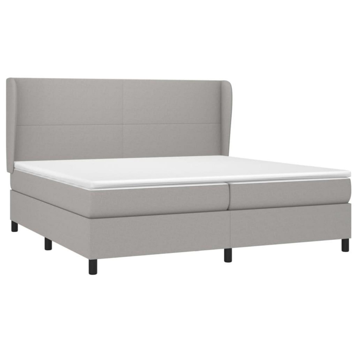 VIDAXL Sommier a lattes de lit avec matelas Gris clair 200x200cm Tissu