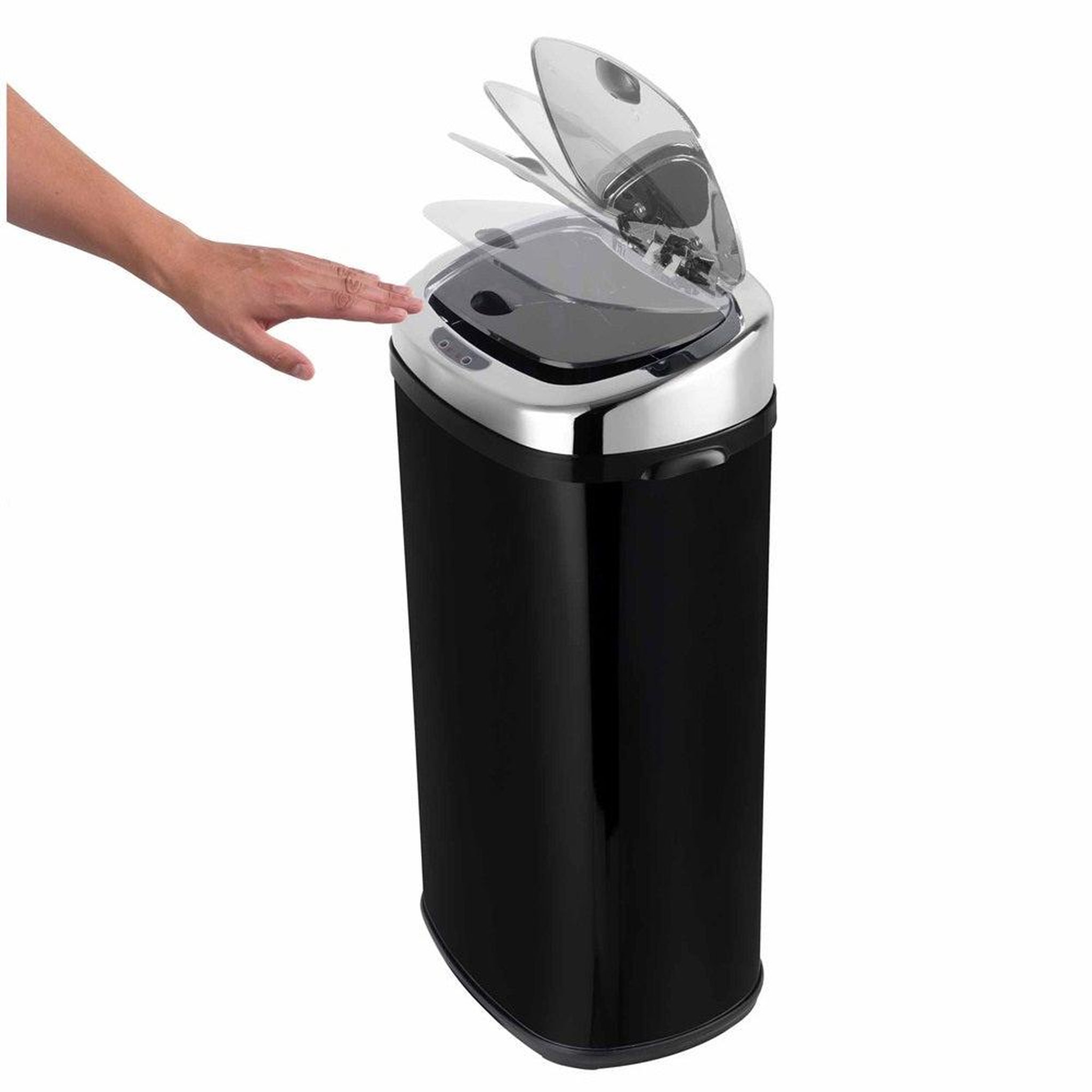 Voir la diapositive 5 : Kitchen move Poubelle automatique 42l noir/inox - bat-42ls02a black ss