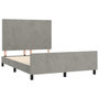 Voir la diapositive 4 : VIDAXL Cadre de lit sans matelas gris clair 140x200 cm velours