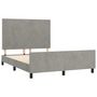 Voir la diapositive 4 : VIDAXL Cadre de lit sans matelas gris clair 140x200 cm velours