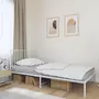 VIDAXL Cadre de lit metal avec tete de lit blanc 100x190 cm