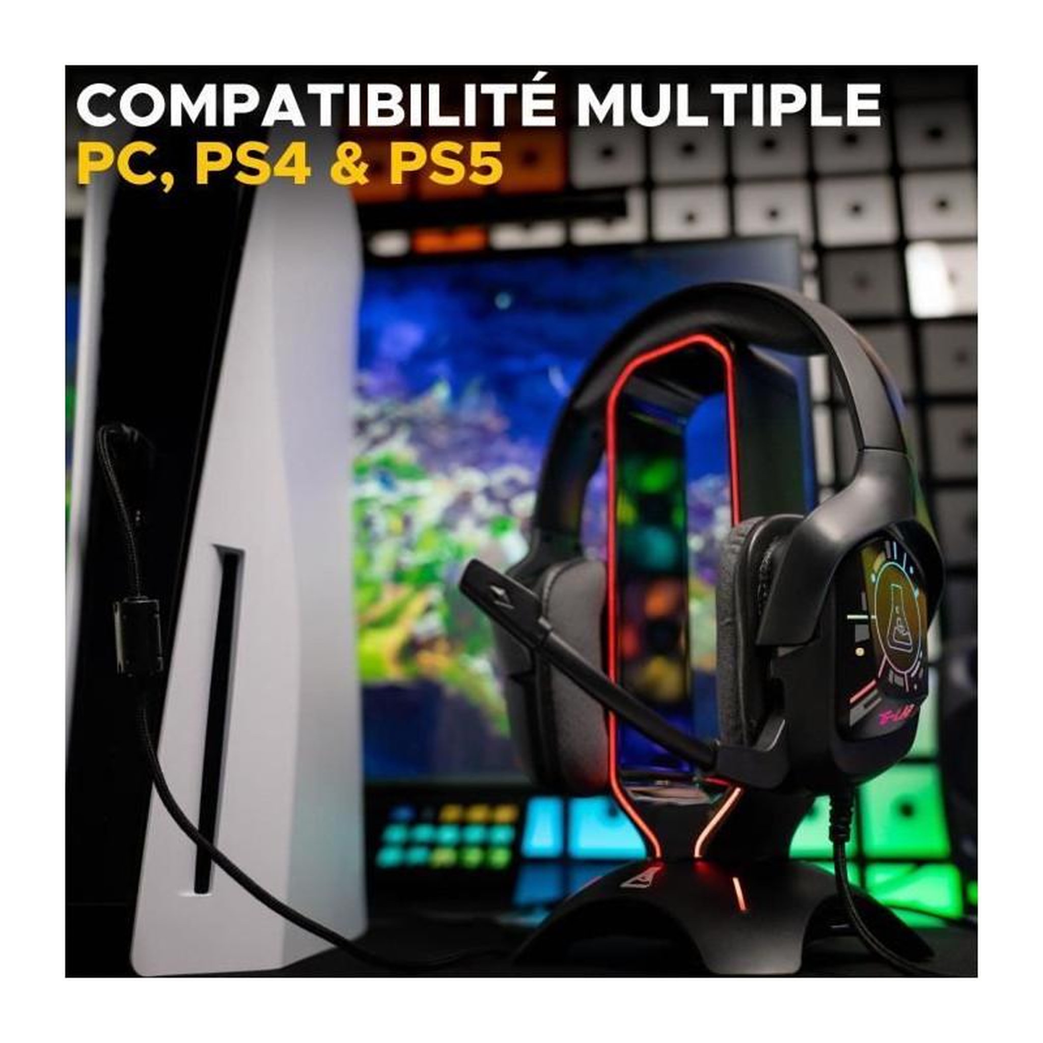 Voir la diapositive 6 : THE G-LAB Casque gamer KORP COBALT 7.1 EX