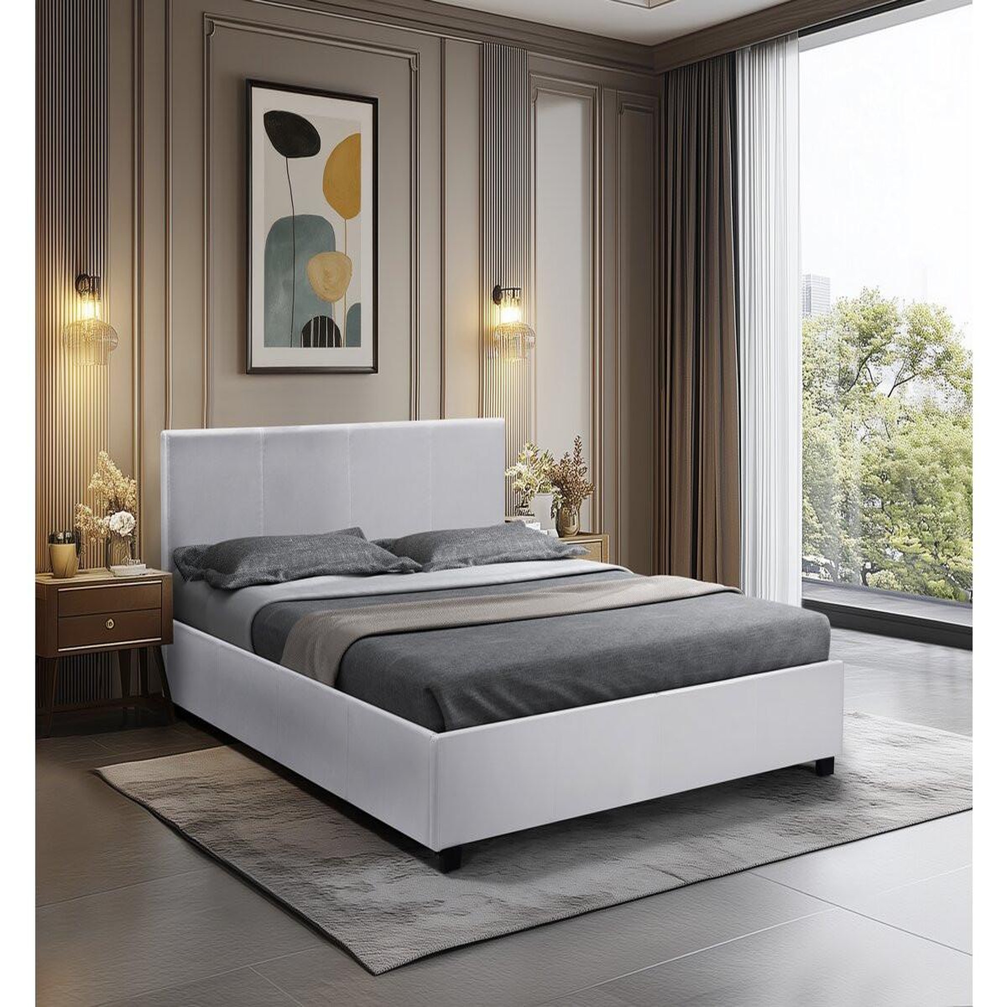 Voir la diapositive 2 : Habitat et Jardin Lit double avec coffre  carla  - 160 x 200 cm - blanc