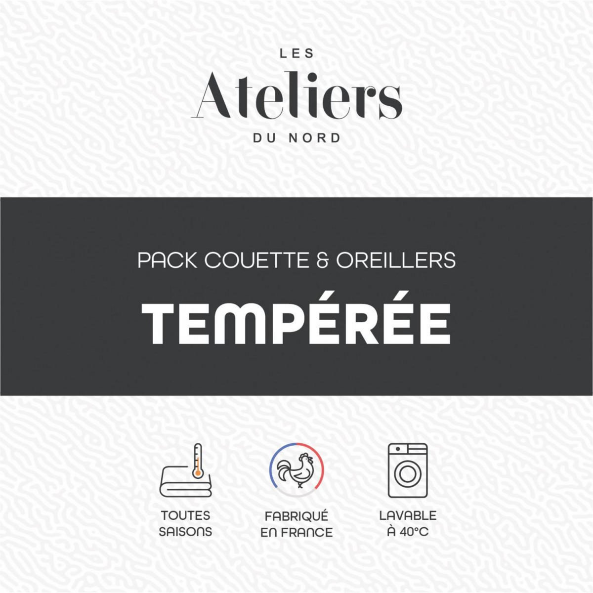 ATELIERS DU NORD Pack Couette + oreillers Tempérée