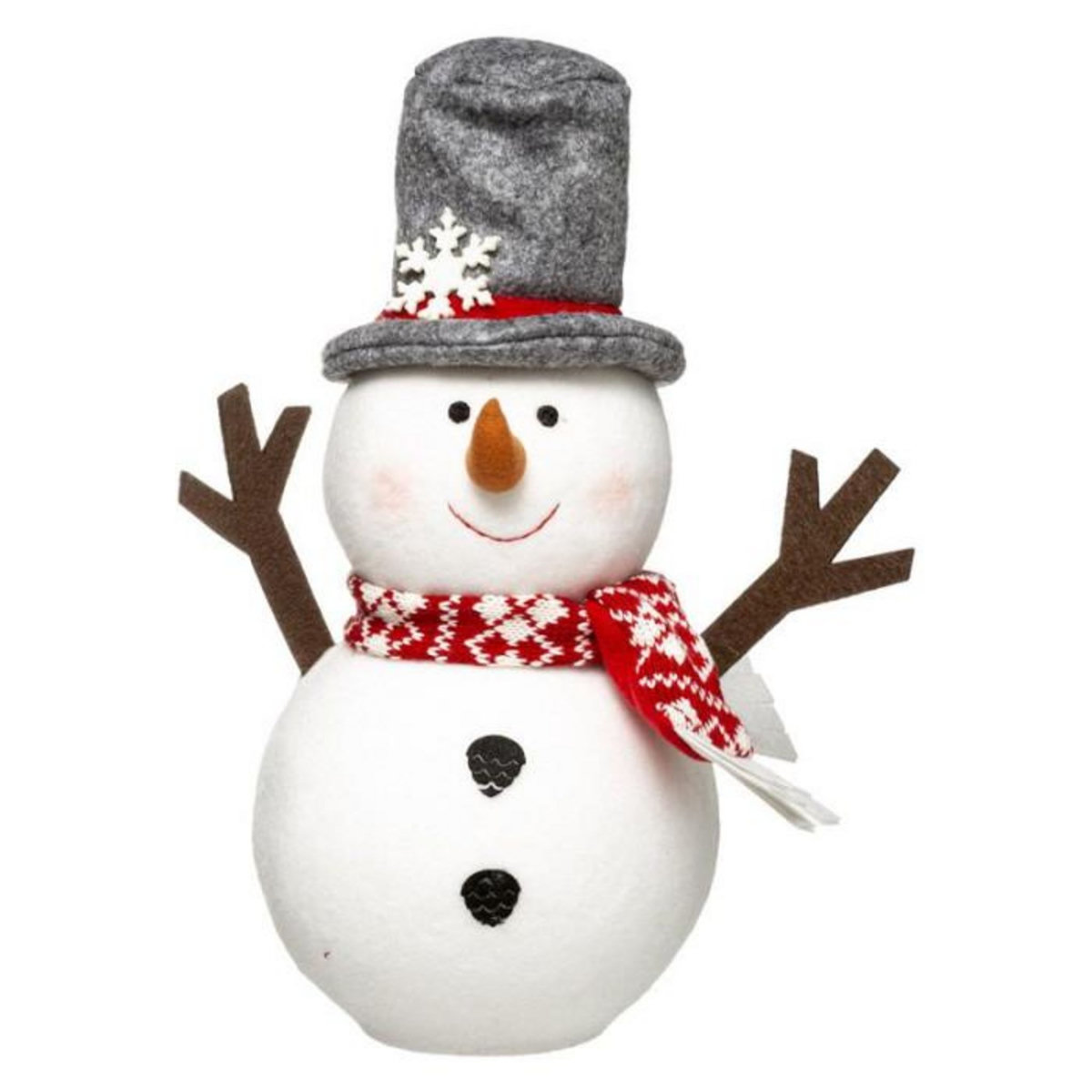 FEERIC LIGHT & CHRISTMAS Bonhomme de Neige Déco  Chapeau  34cm Blanc