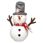 FEERIC LIGHT & CHRISTMAS Bonhomme de Neige Déco  Chapeau  34cm Blanc