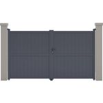 Habitat et Jardin Portail aluminium  Maurice  - 299.5 x 155.9 cm - Gris