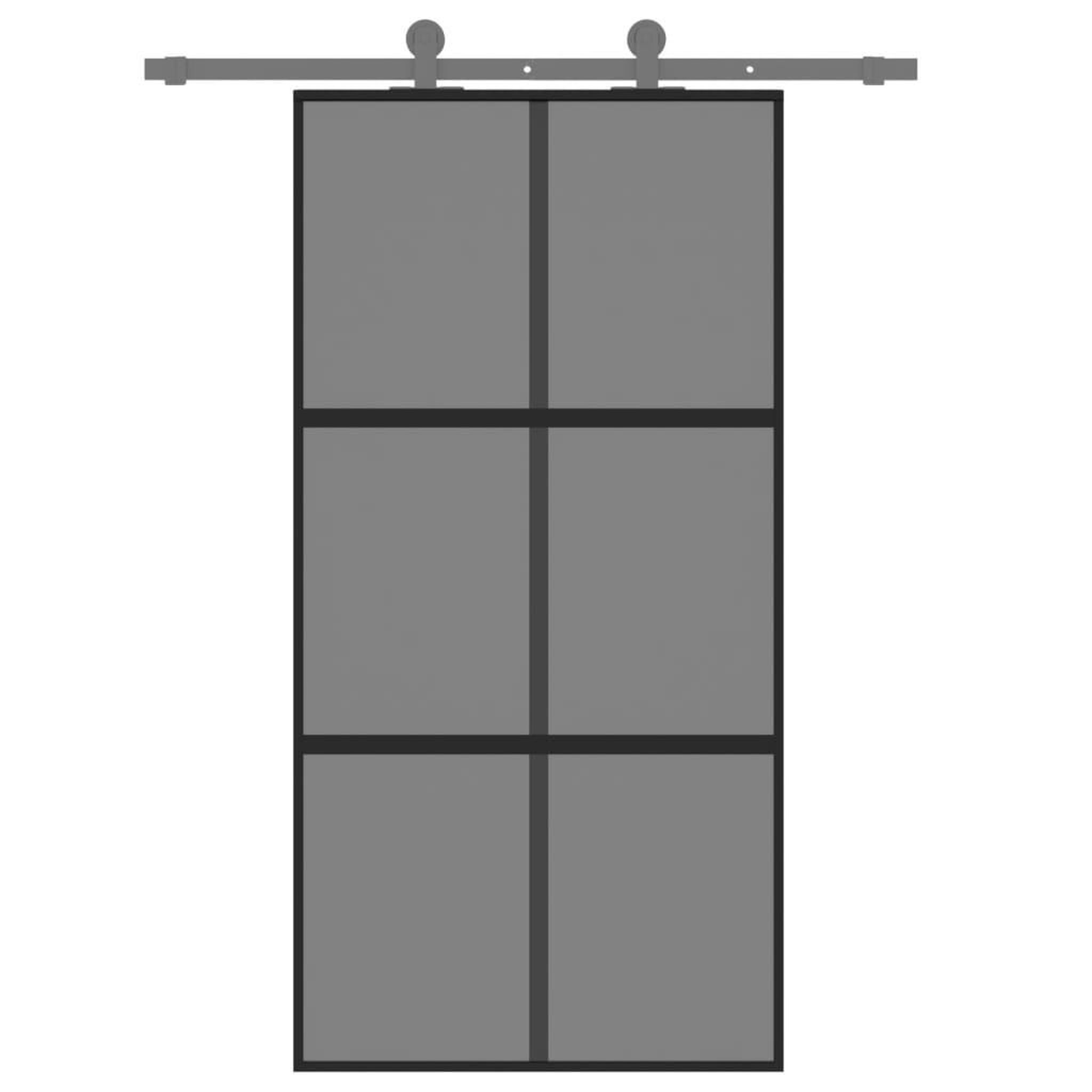 Voir la diapositive 3 : VIDAXL Porte coulissante noir 102,5x205 cm verre trempe aluminium