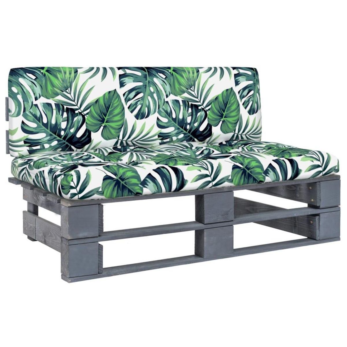 VIDAXL Canape central palette de jardin Gris Bois de pin impregne