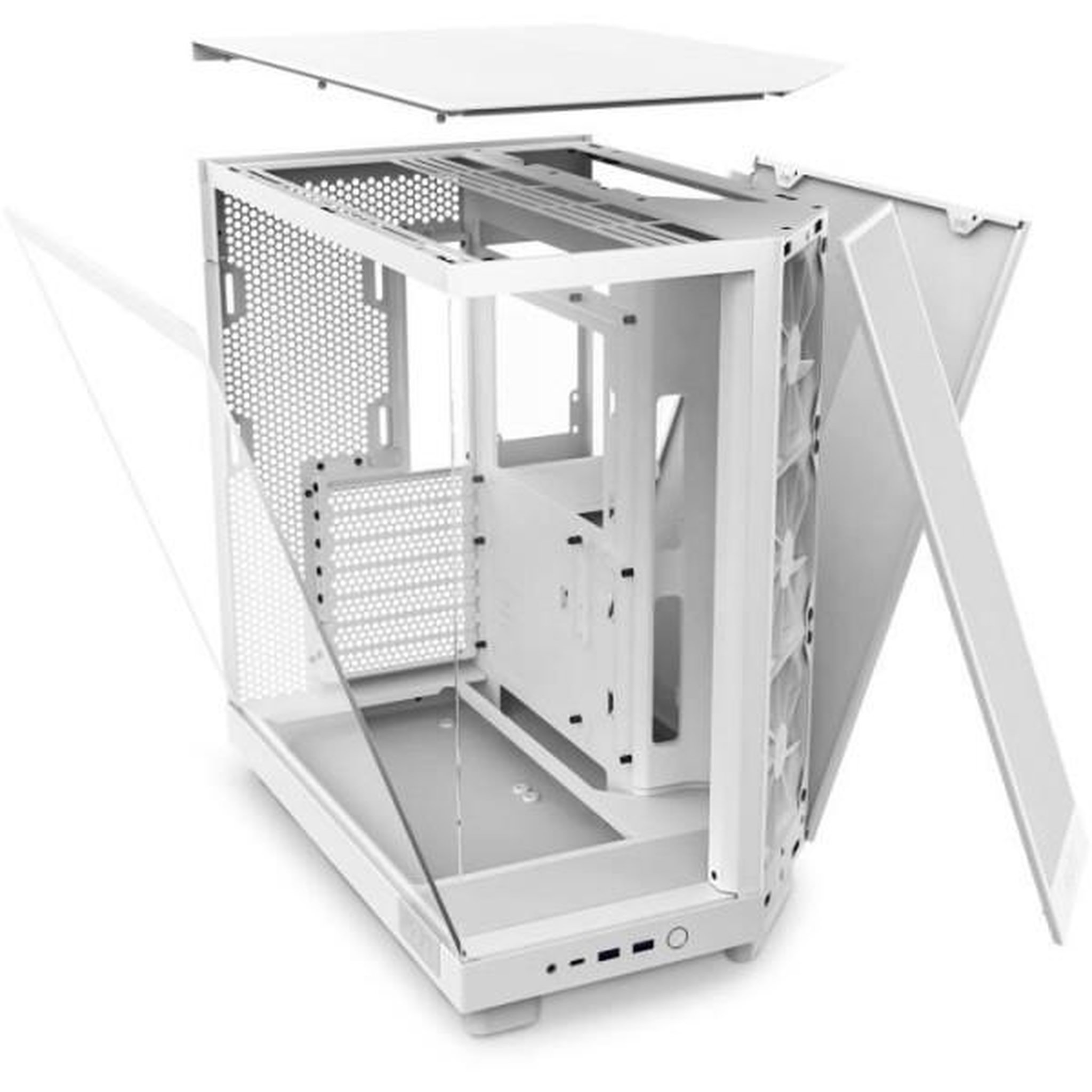 Voir la diapositive 4 : NZXT Boitier moyen-tour - nzxt - h6 flow - double chambre - refroidissement par air - blanc