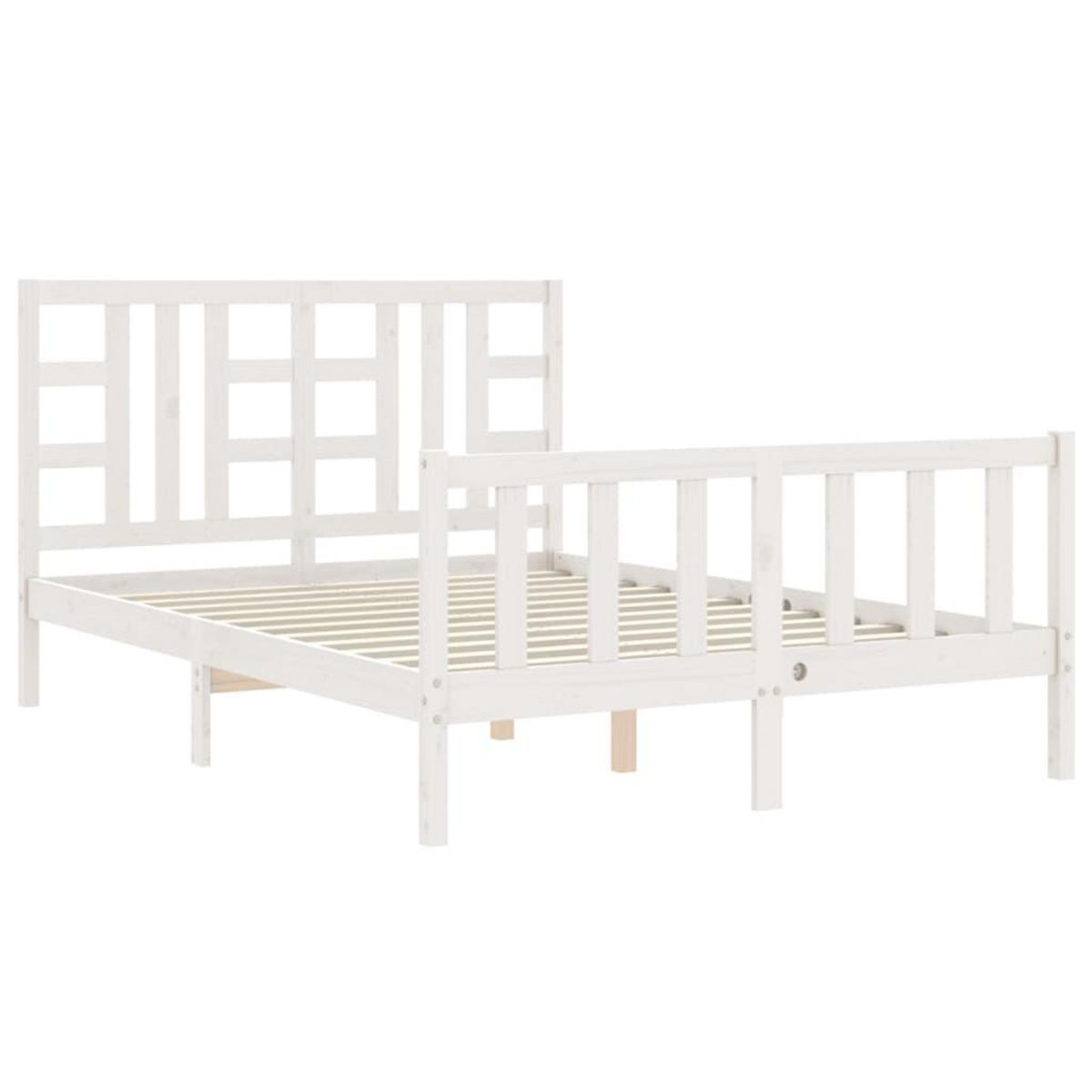 VIDAXL Cadre de lit sans matelas blanc 160x200 cm bois de pin massif
