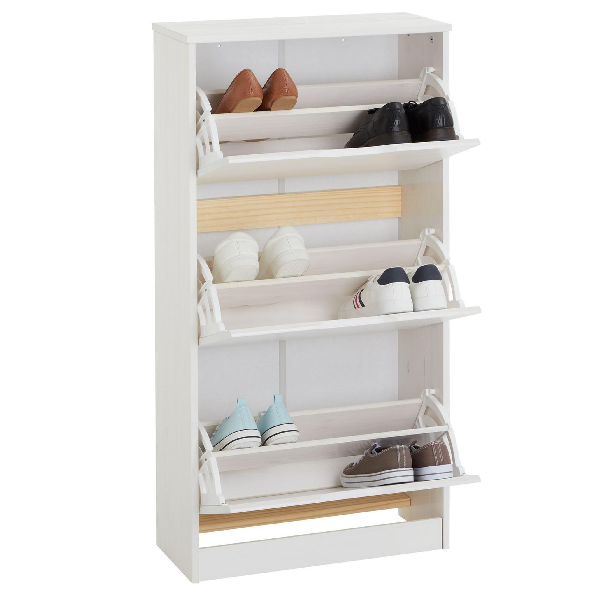 Voir la diapositive 4 : IDIMEX Meuble à chaussures en pin BASIL