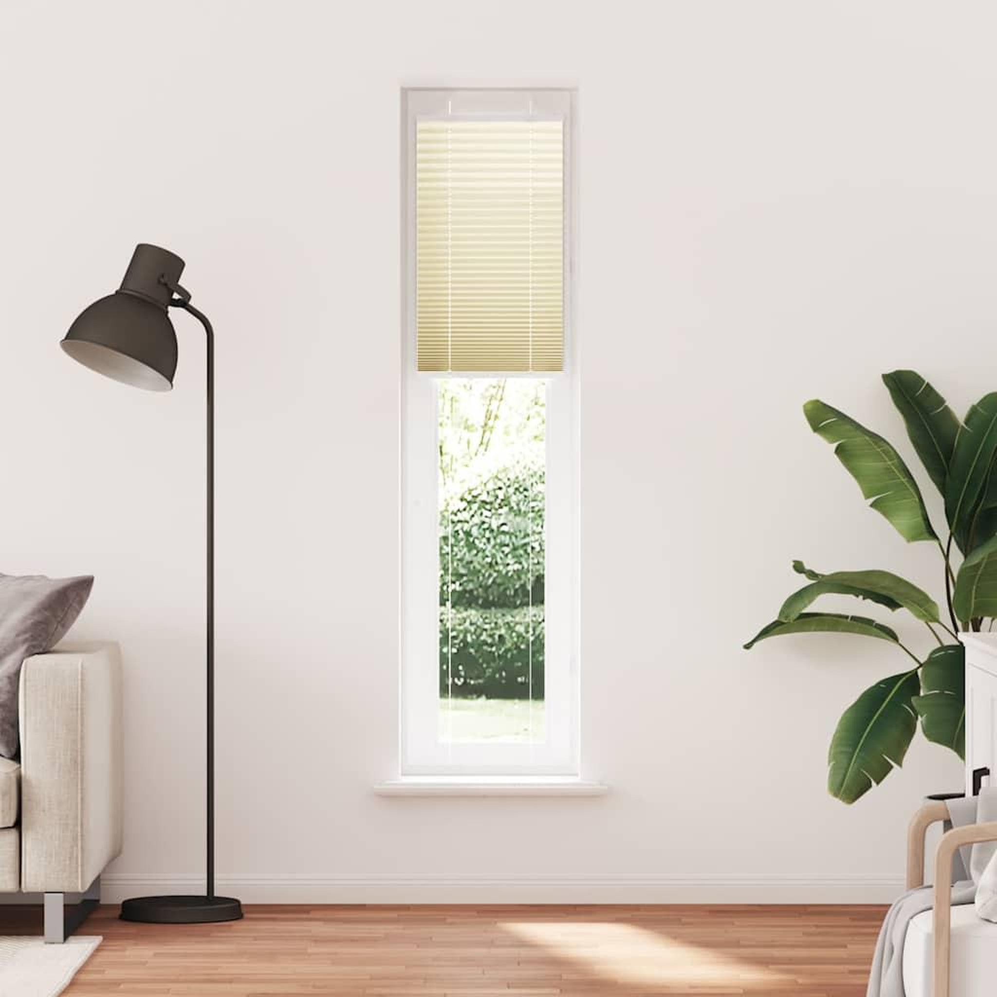 Voir la diapositive 2 : VIDAXL Store plisse creme 45x200 cm largeur du tissu 44,4 cm polyester