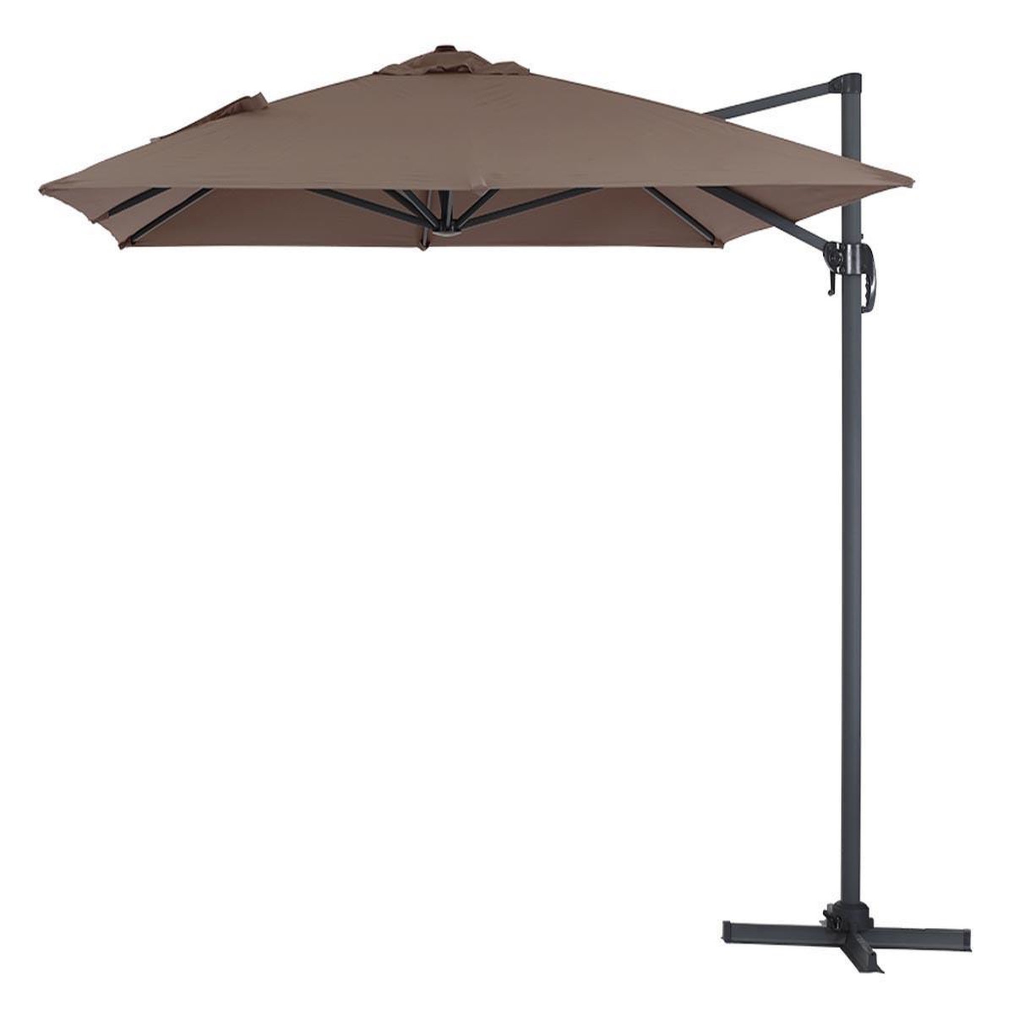 Habitat et Jardin Parasol de jardin déporté en aluminium  sun 4  - 3 x 4 m - taupe