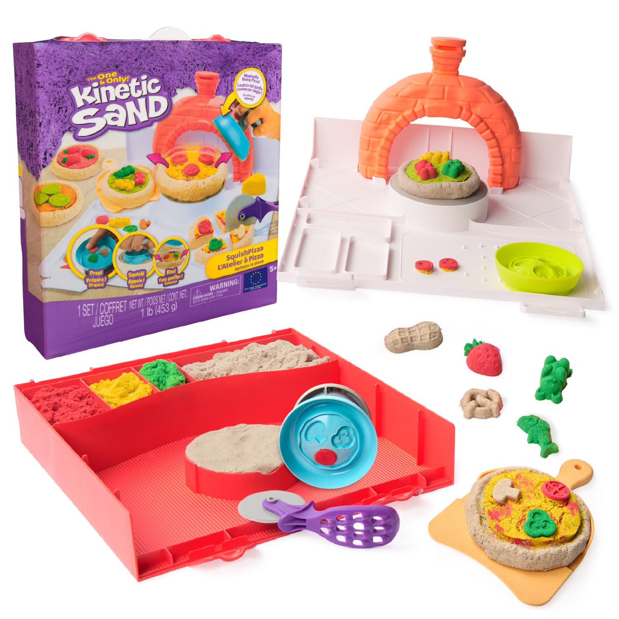 Voir la diapositive 2 : SPIN MASTER Kinetic Sand ATELIER A PIZZA MAGIQUE 453 G