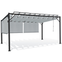 Voir la diapositive 1 : ID MARKET Pergola édition luxe lames orientables 3x4 M et 4 stores gris clair