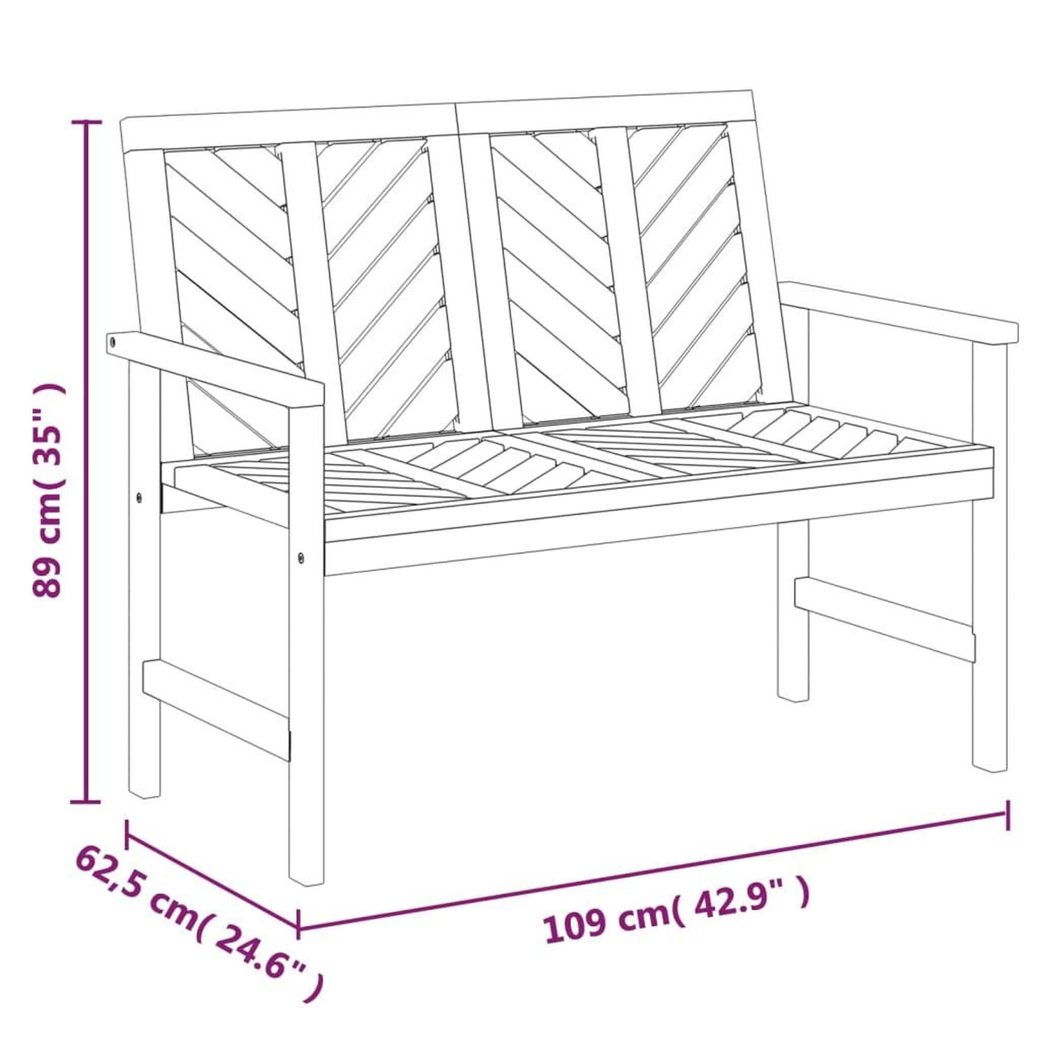 Voir la diapositive 6 : VIDAXL Ensemble de salon de jardin 2 pcs bois d'acacia solide