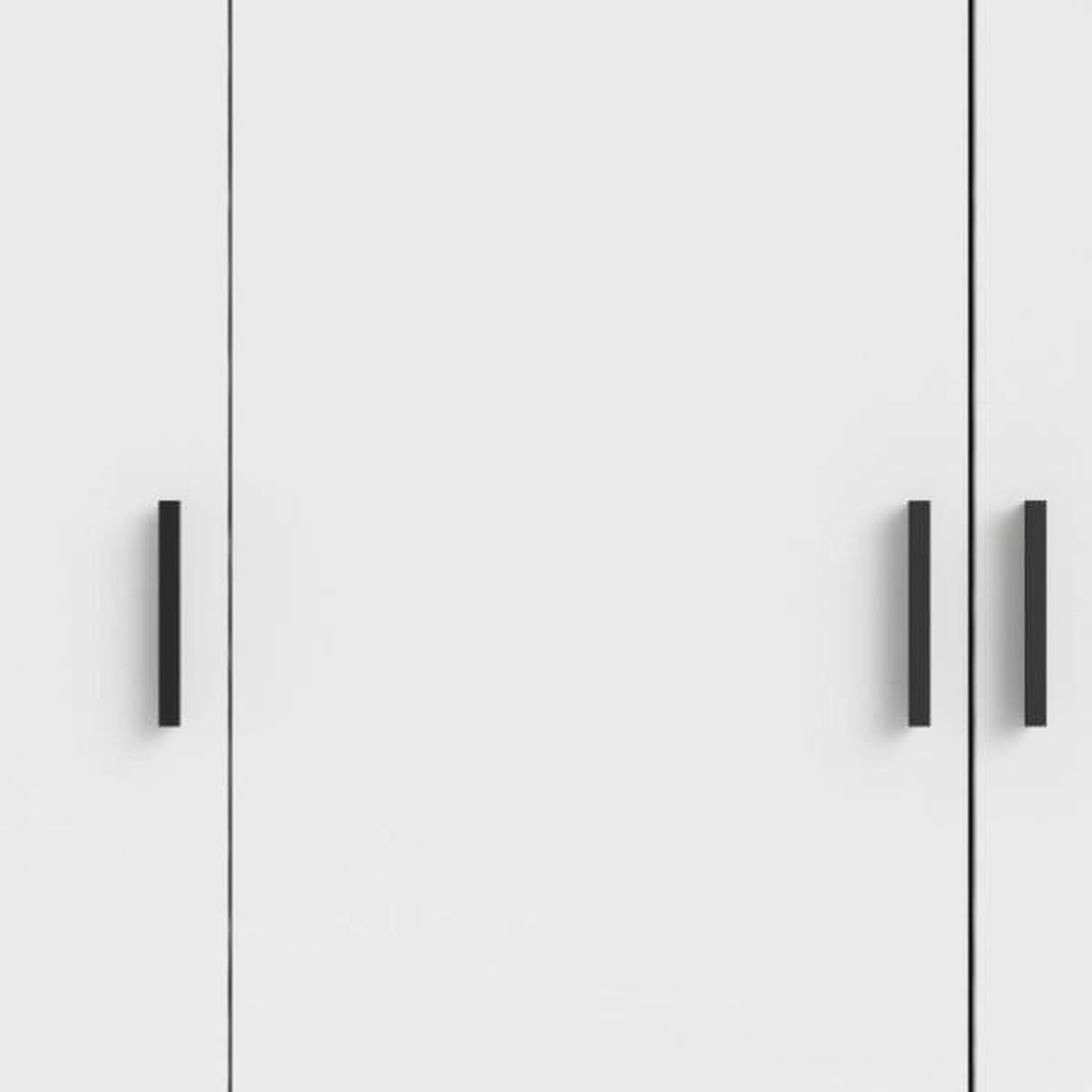 Voir la diapositive 6 : TVILUM Armoire VEGA - Décor Blanc mat - 4 portes + 3 tiroirs - L 195,5 x P 49,6 x H 200,4 cm