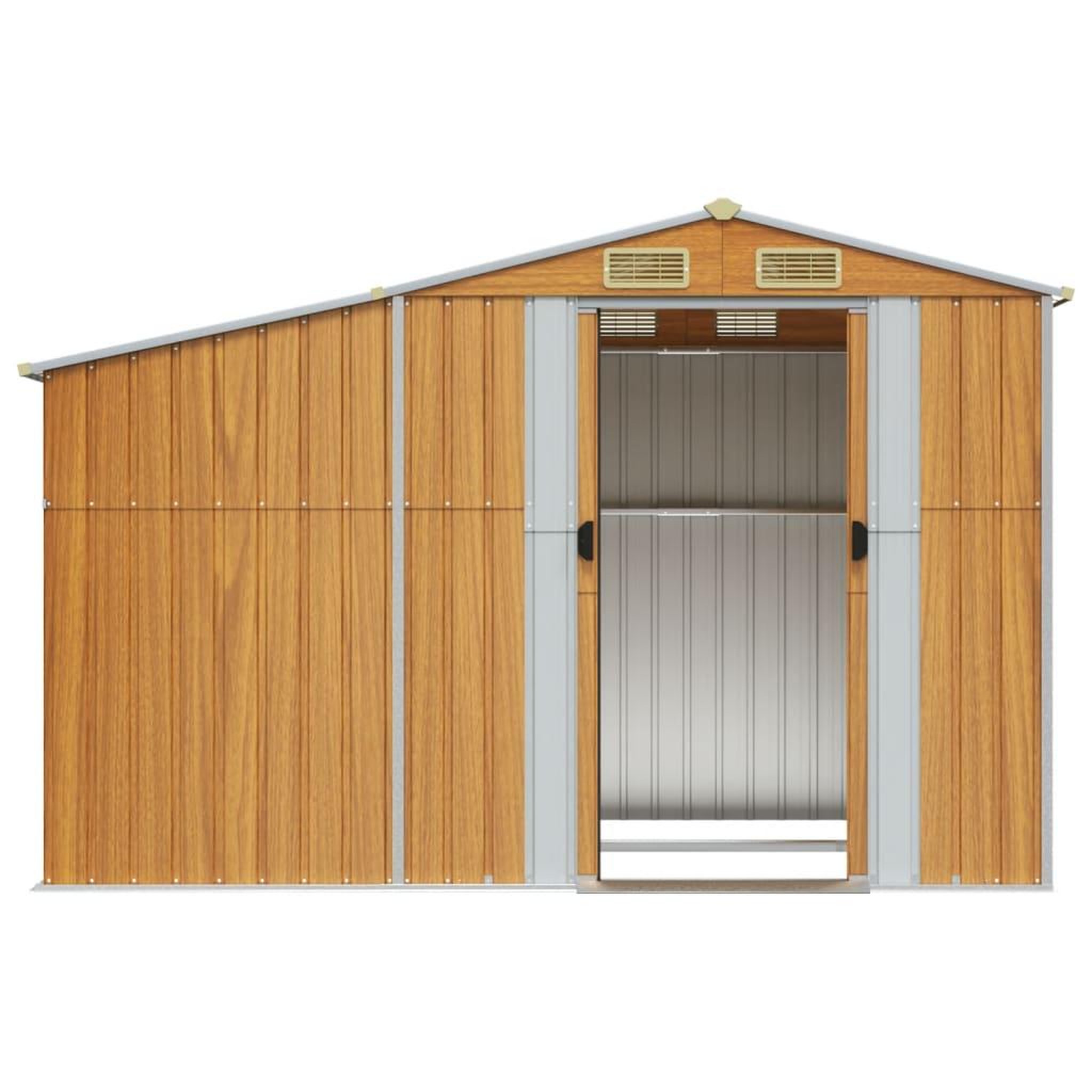 Voir la diapositive 5 : VIDAXL Abri de jardin marron clair 277x192,5x179 cm acier galvanise