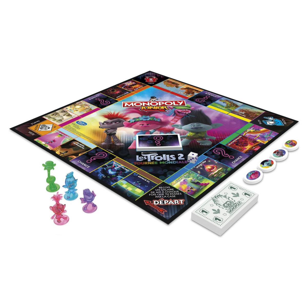 HASBRO Jeu Monopoly Junior - Trolls 2 Tournée Mondiale