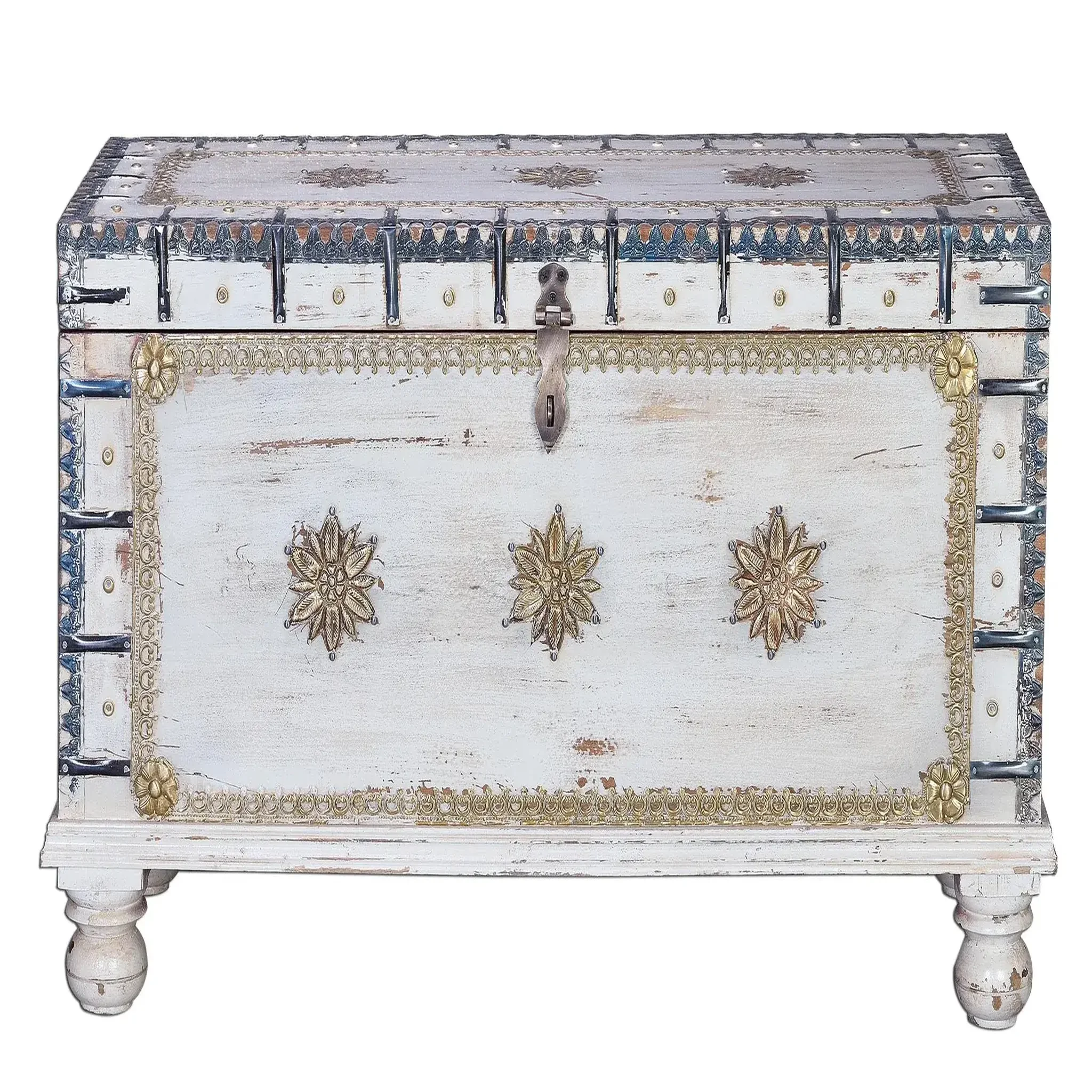 GINER Y COLOMER SL Coffre en bois de manguier 100 cm style rustique