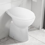 VIDAXL Toilette haute sans bord fermeture douce 7 cm Ceramique Blanc