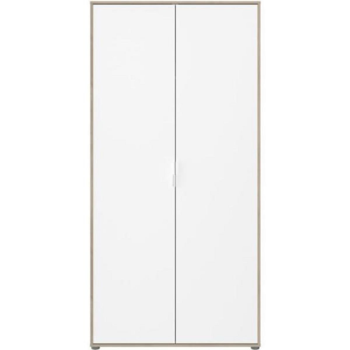 PARISOT Armoire de chambre - AALBORG - Blanc / Chene - 2 portes - 100 x 50,2 x 204,3 cm