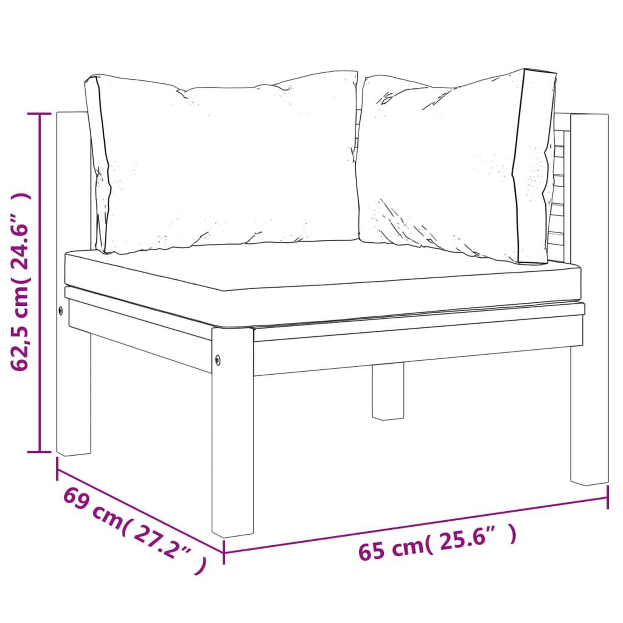 Voir la diapositive 6 : VIDAXL Salon de jardin 8 pcs avec coussin creme Bois d'acacia solide