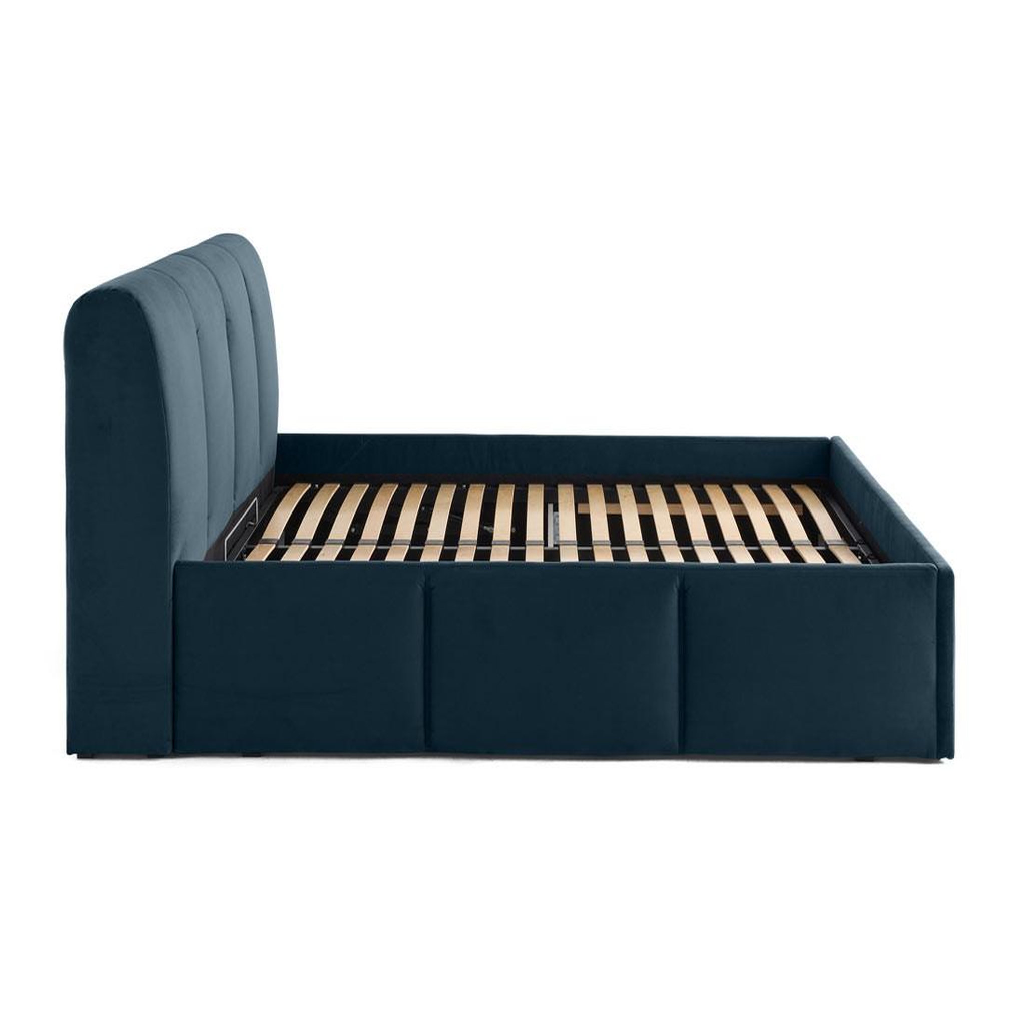 Voir la diapositive 5 : BEST MOBILIER Elysia - lit coffre - 140x190 - en velours - sommier inclus
