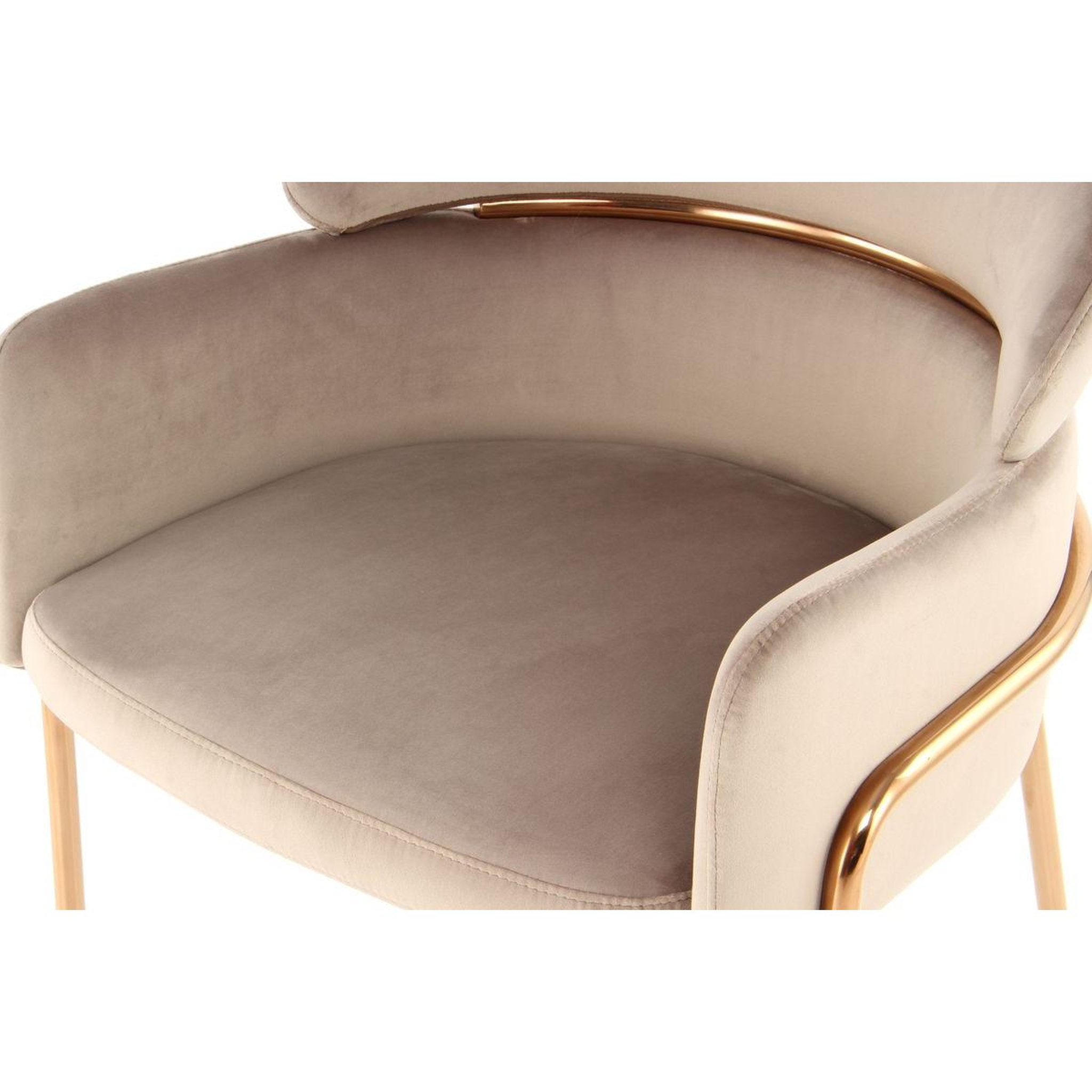 Voir la diapositive 4 : Paris Prix Chaise design en velours  corey  79cm taupe