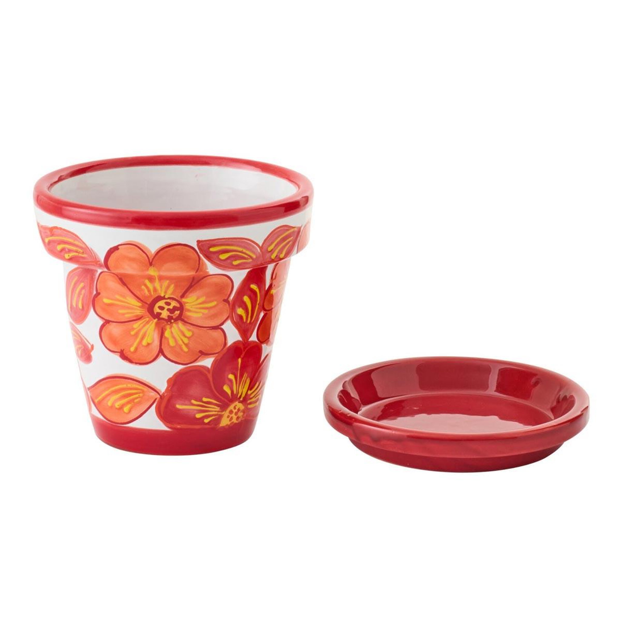 Voir la diapositive 2 : J-LINE Cache-pot avec soucoupe  bennie  21cm orange