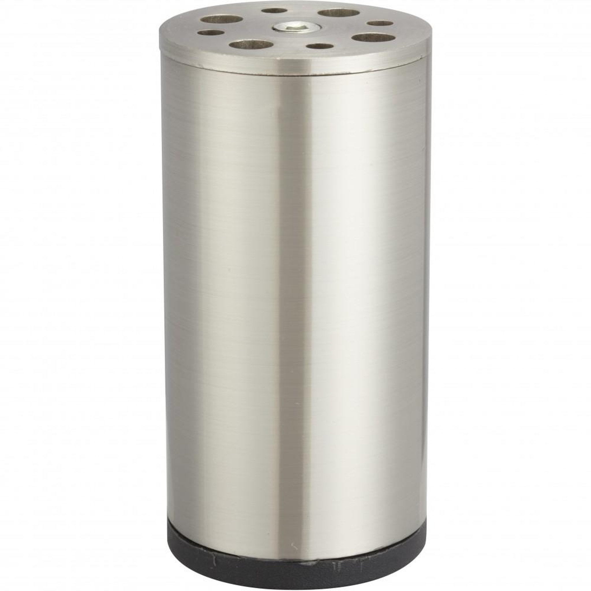 CENTRALE BRICO Pied de meuble cylindrique fixe acier brossé gris, 10 cm