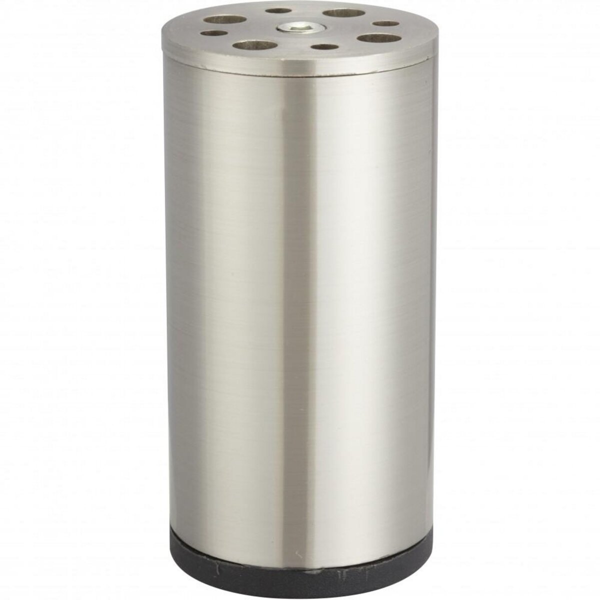 CENTRALE BRICO Pied de meuble cylindrique fixe acier brossé gris, 10 cm