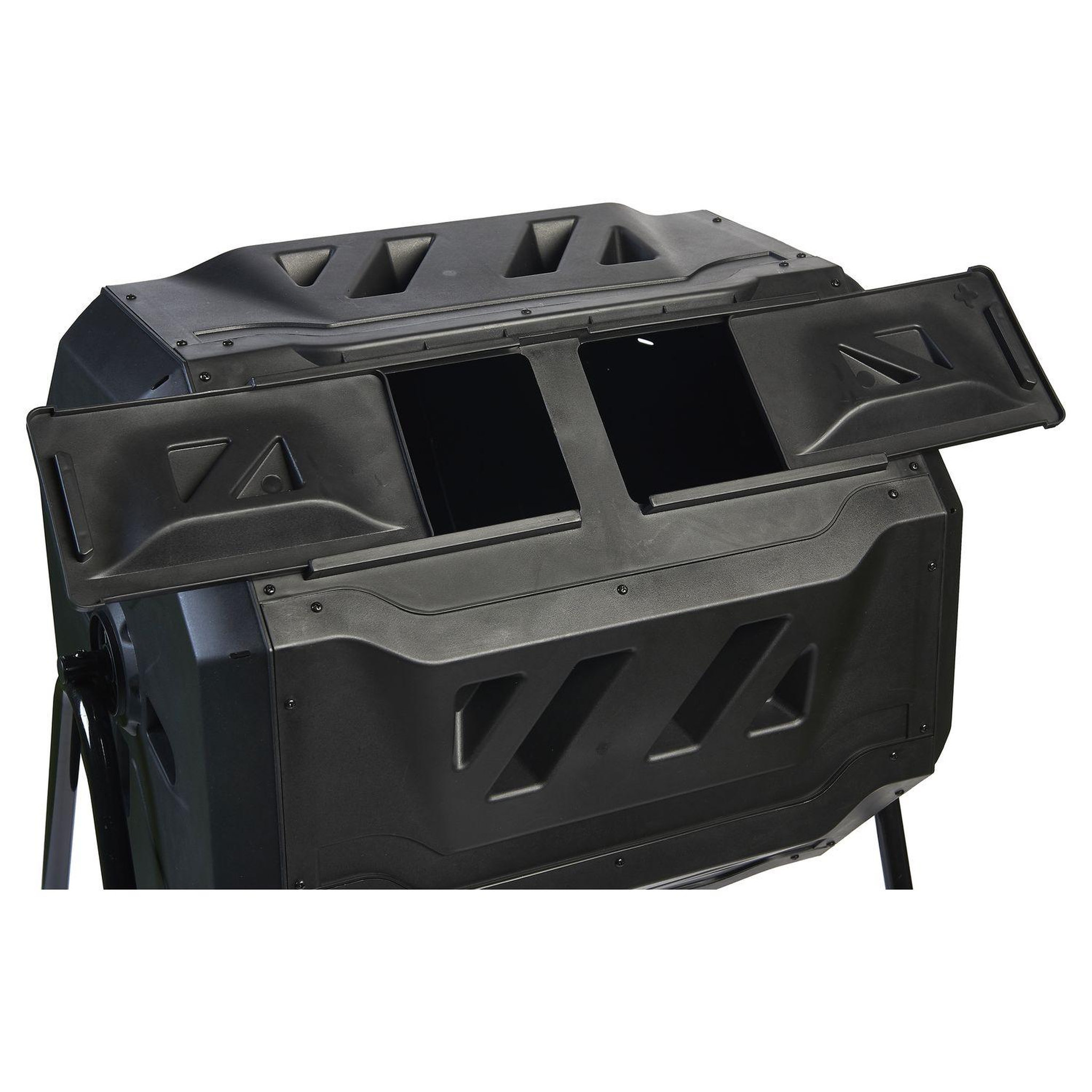 Voir la diapositive 3 : GARDENSTAR Composteur rotatif - Noir - H93 cm