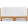 Voir la diapositive 3 : VIDAXL Canape 2 places avec coussins blanc creme Bois d'acacia massif