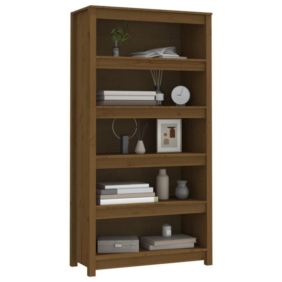 VIDAXL Bibliotheque Marron miel 80x35x154 cm Bois de pin massif