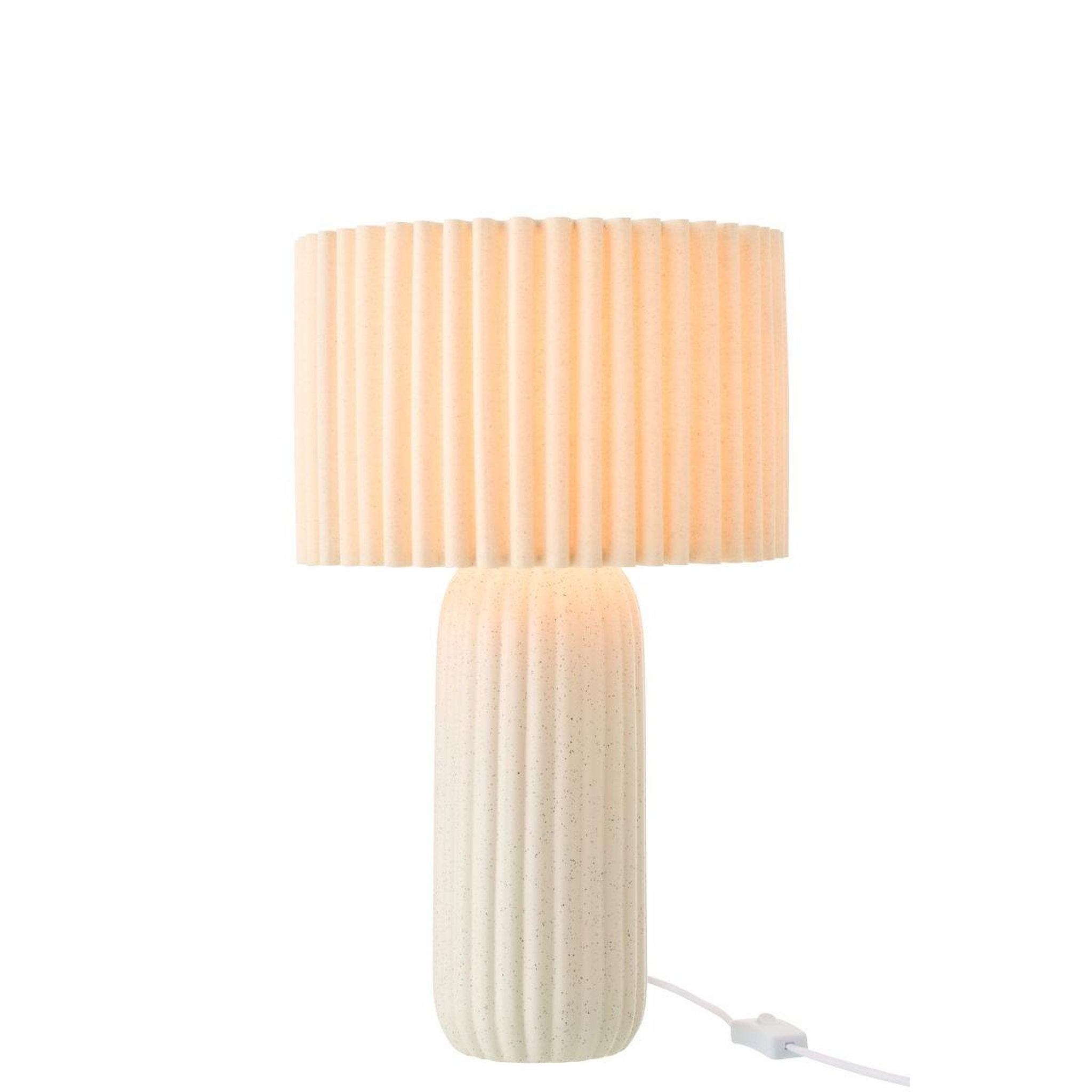Voir la diapositive 2 : J-LINE Lampe à poser en céramique  esmee  50cm blanc cassé