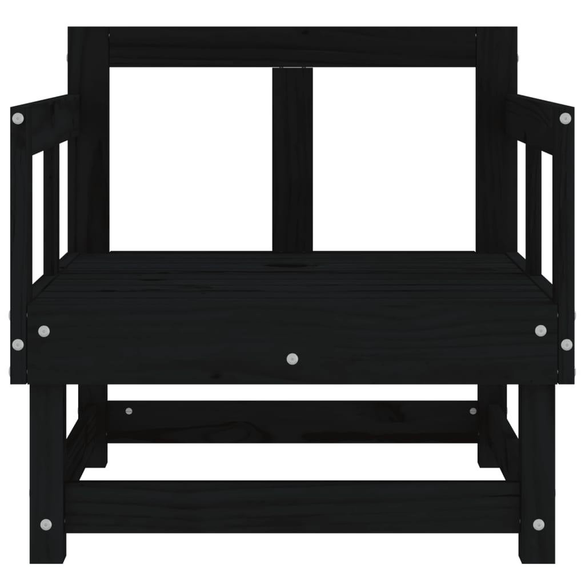 Voir la diapositive 4 : VIDAXL Chaises de jardin lot de 2 noir bois massif de pin