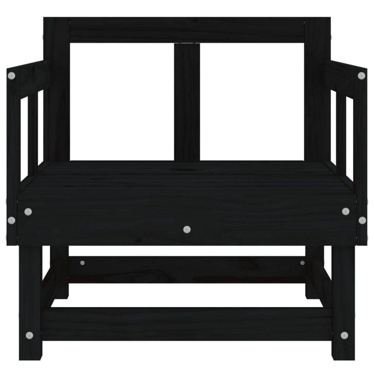 VIDAXL Chaises de jardin lot de 2 noir bois massif de pin