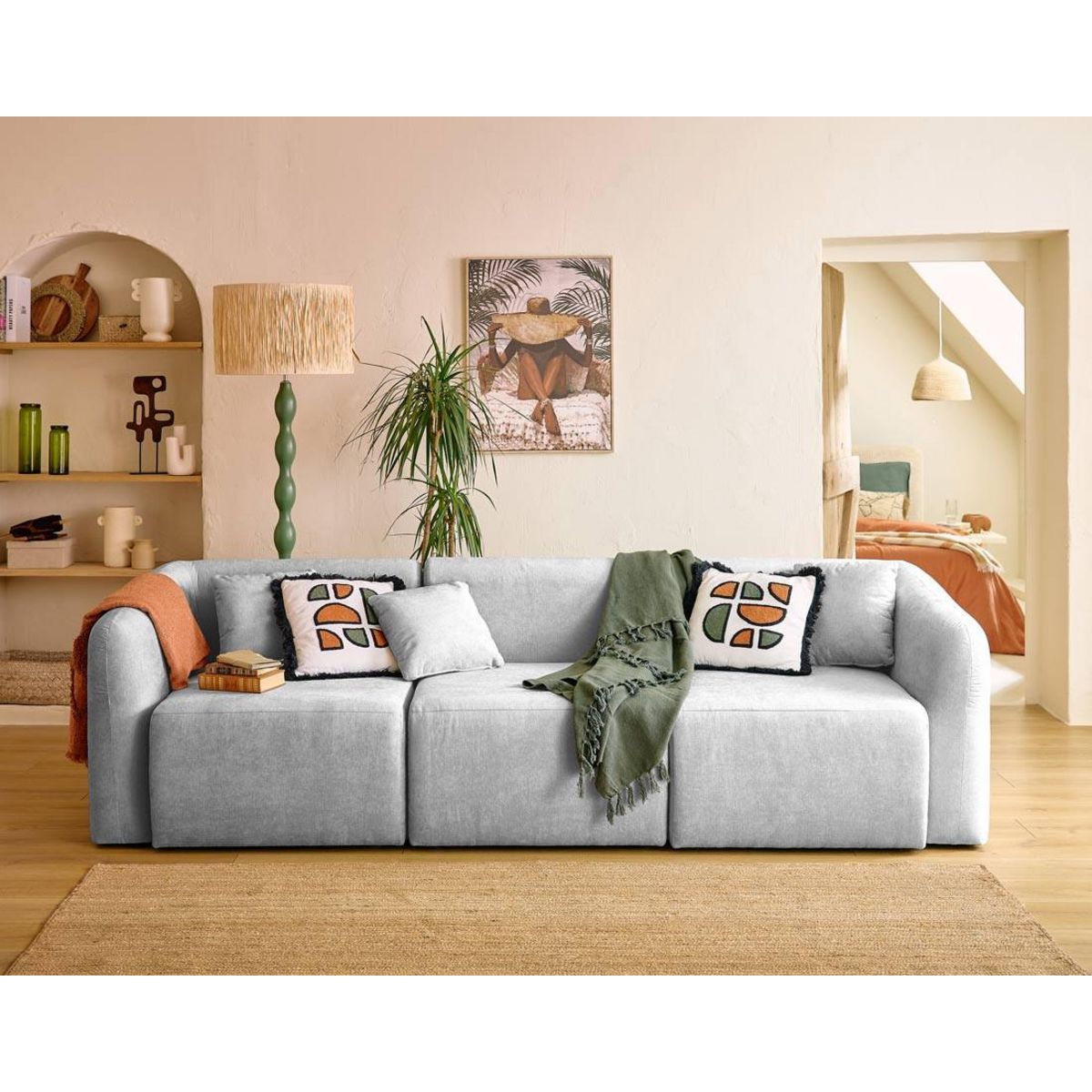 LISA DESIGN Ikare - canapé modulable 3 places - en tissu