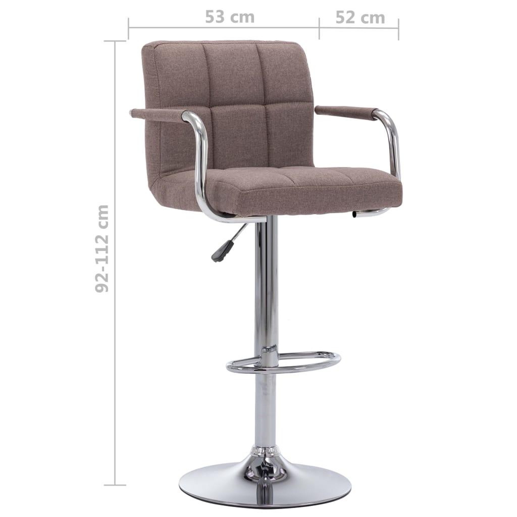 Voir la diapositive 6 : VIDAXL Chaises de bar lot de 2 taupe tissu