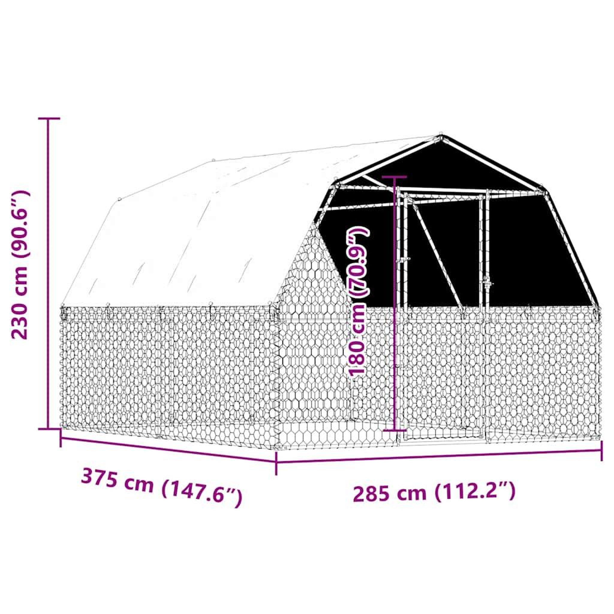 Voir la diapositive 6 : VIDAXL Cage pour chiens avec toit et porte argente acier galvanise