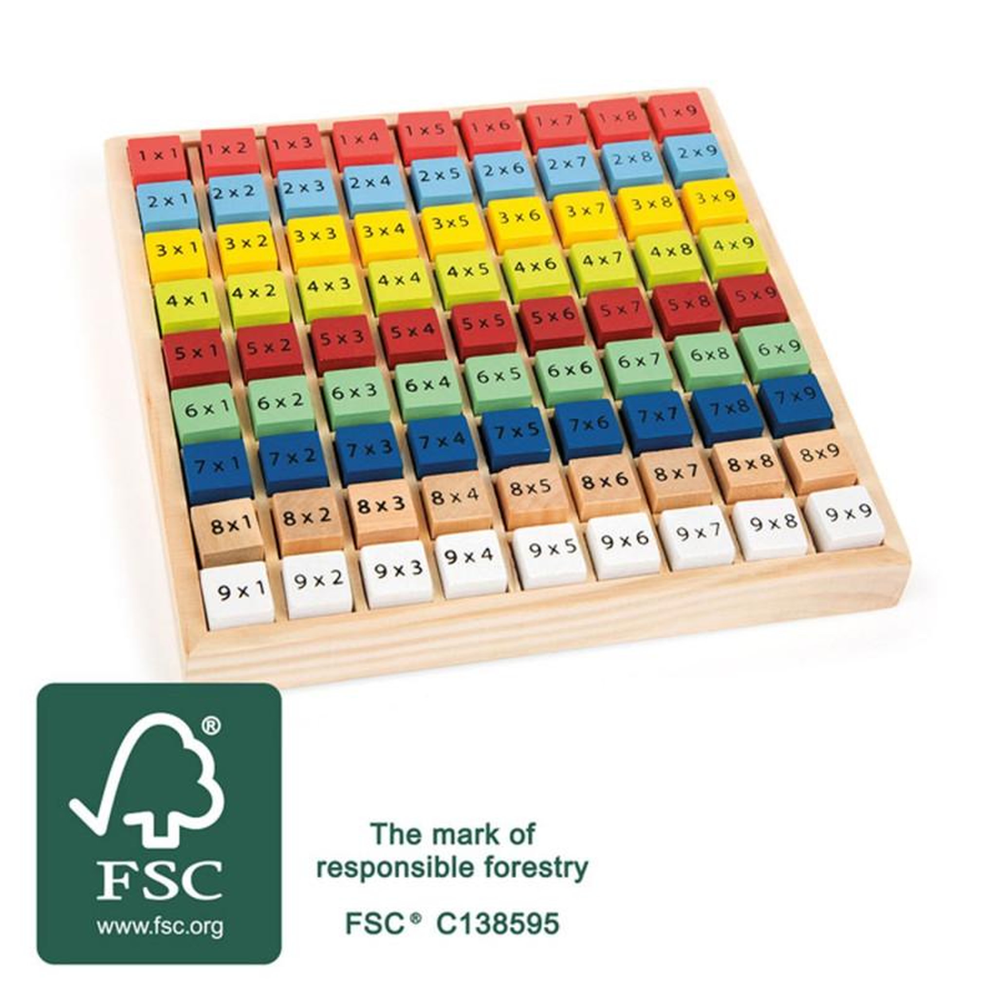 Voir la diapositive 2 : SMALL FOOT Small Foot - Wooden Math Multiplication Color, 82dlg. 11163