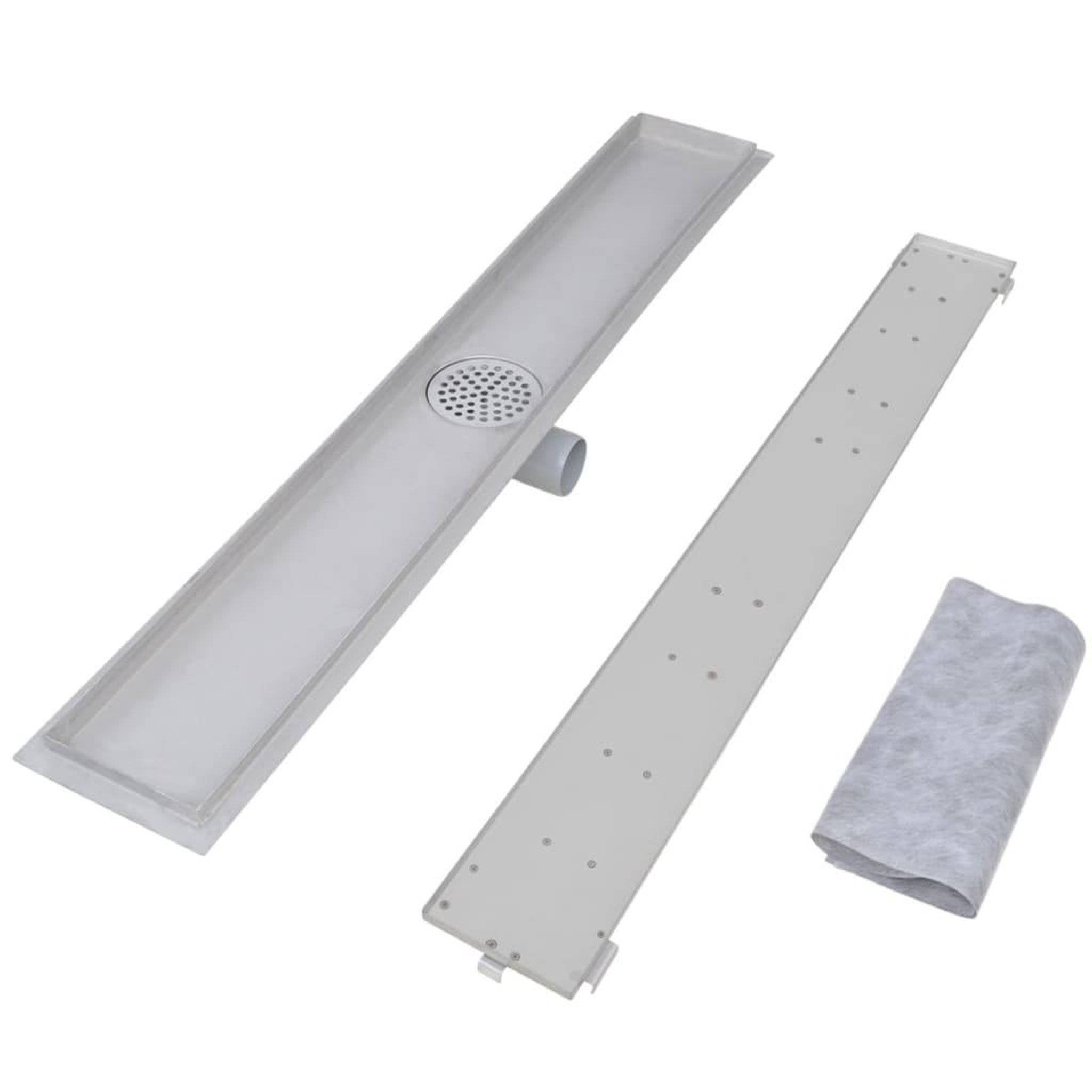 Voir la diapositive 5 : VIDAXL Drain de douche lineaire 2 pc 930 x 140 mm Acier inoxydable