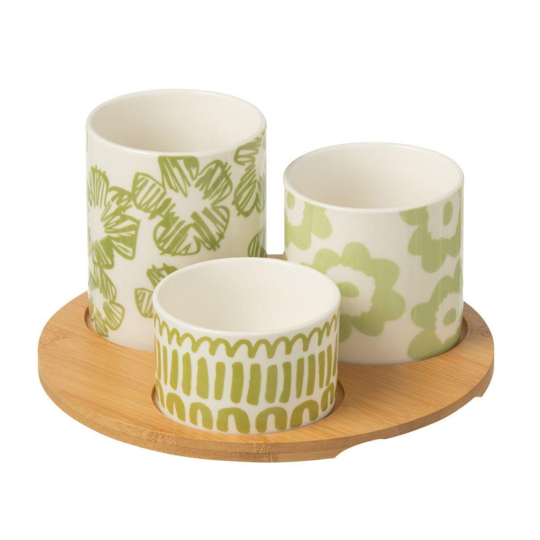 J-LINE Service Apéritif 4 Pièces  Fiesta Sud  20 cm Vert