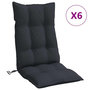 Voir la diapositive 2 : VIDAXL Coussins de chaise a dossier haut lot de 6 noir tissu oxford