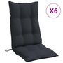 Voir la diapositive 2 : VIDAXL Coussins de chaise a dossier haut lot de 6 noir tissu oxford