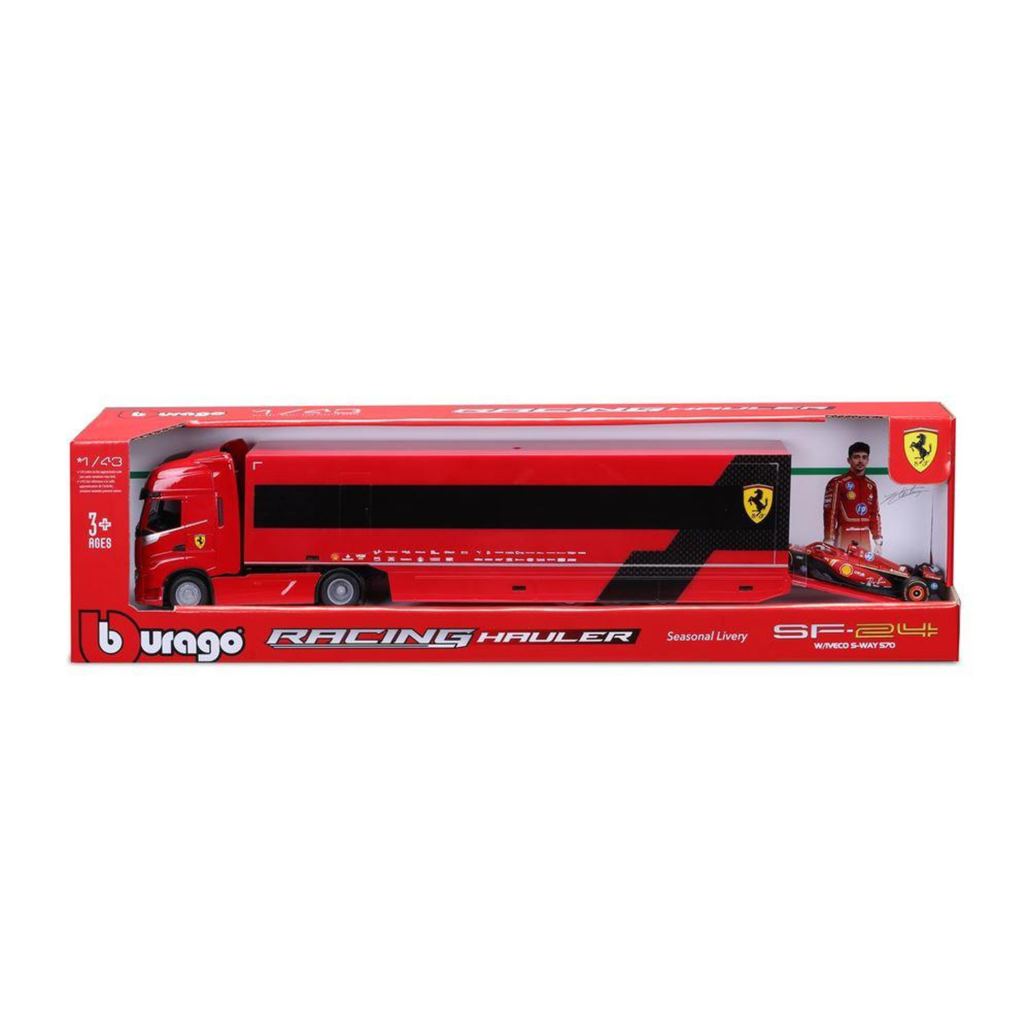 Voiture Bburago 143 Camion Ferrari Iveco Way 570 SF 24 transporteur avec 1 Formule 1 1/ - vue 2